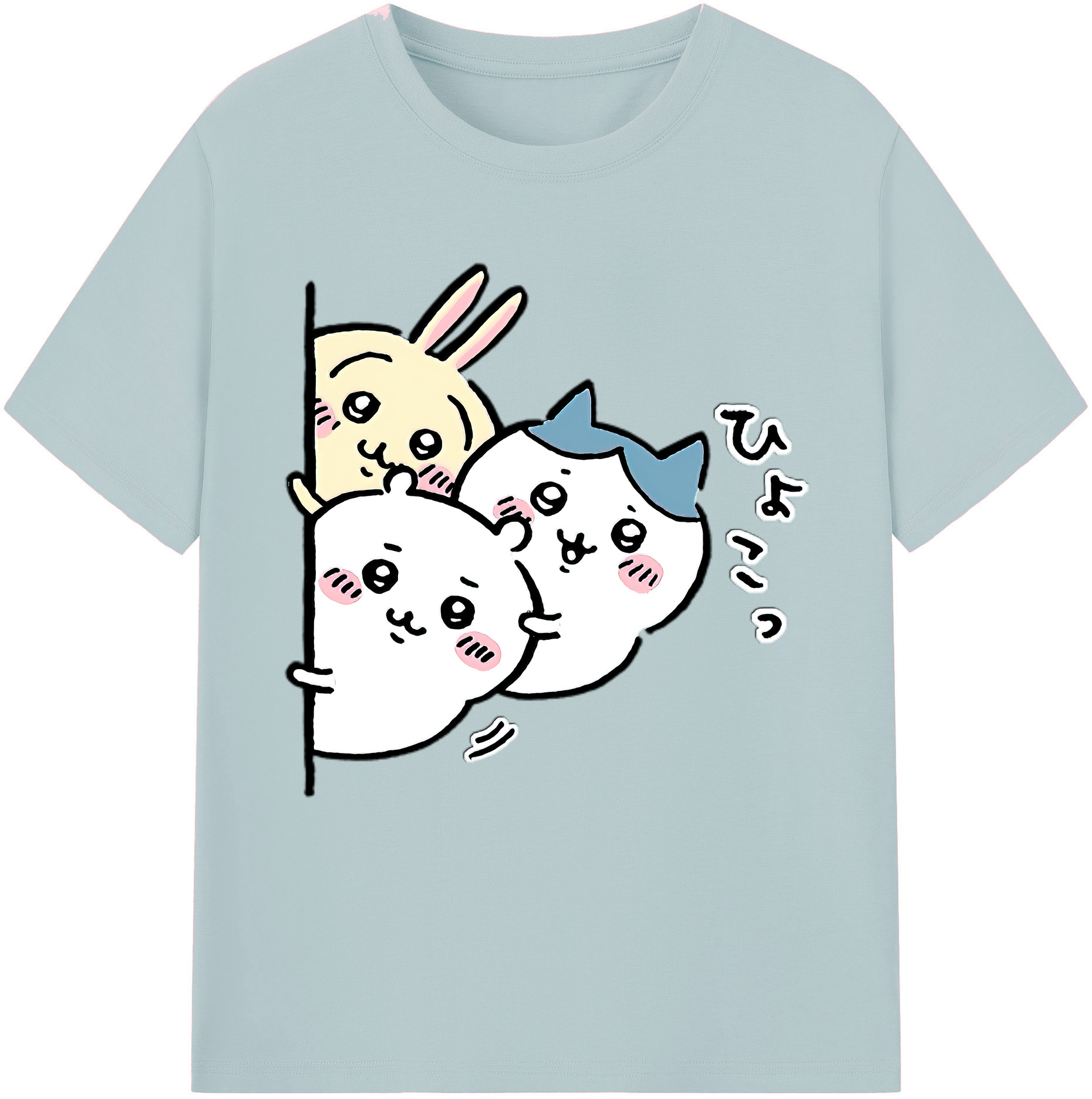 （画像用） ちいかわ うさぎ Chii-kawa usagi 綿100％半袖Tシャツ（フロントプリント）